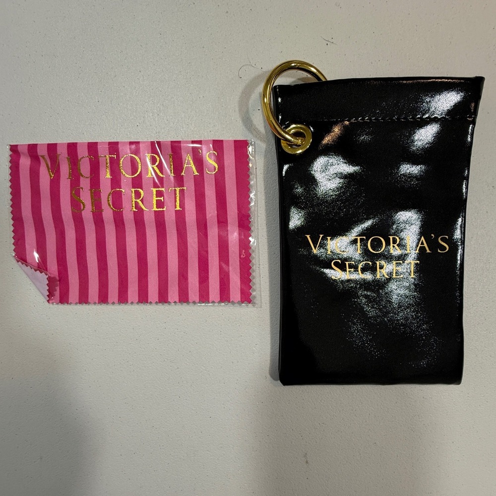 Victorias Secret Womens Sunglasses Pouch OS Black Glossy Glam Eyewear Case